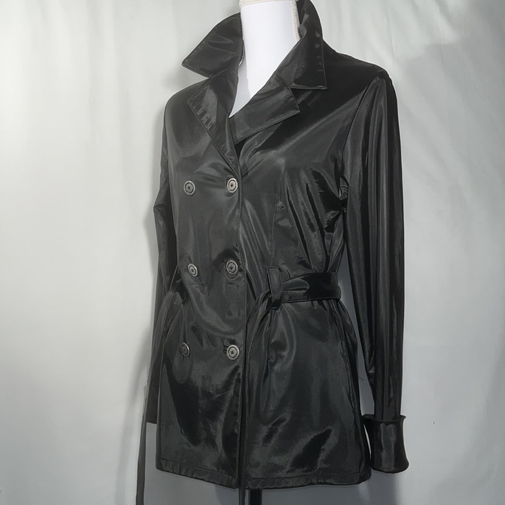 CoolWear Rainwear Double-breasted Trench with self-tie belt in polyester Small - Picture 5 of 11